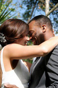 bride groom santa barbara smiling hugging ojai