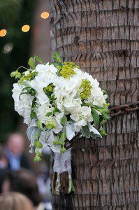 bride flowers palm tree santa barbara ojai