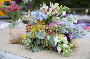 bouquet burlap wrap santa barbara rustic wildflowers